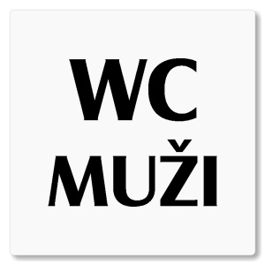 WC muži, 80x80mm, bílá, Nevada